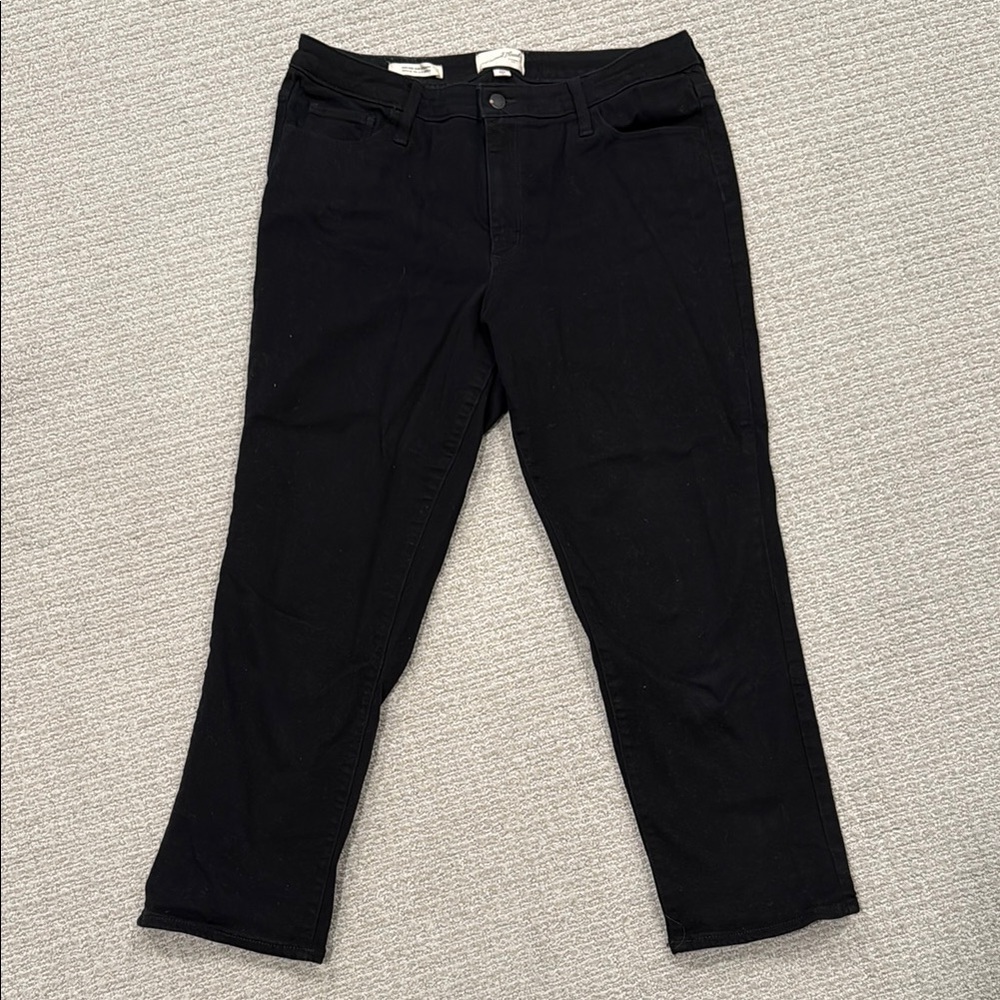 Women's Universal Thread High Rise Slim Straight Black Jeans 12S